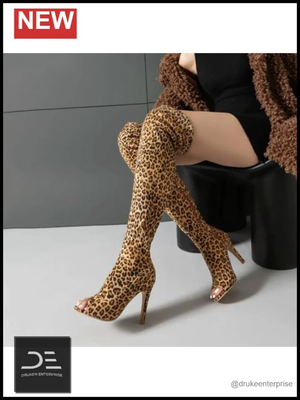 Women's Over the Knee Stiletto Heel Boots Peep Toe Side Zip Tall PU